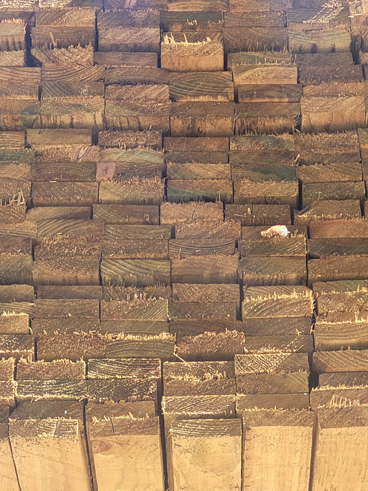 75 X 22mm (3" x 1") Rough Sawn Treated Timber Green