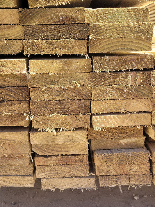 100 X 22mm (4" x 1") Rough Sawn Treated Timber Green