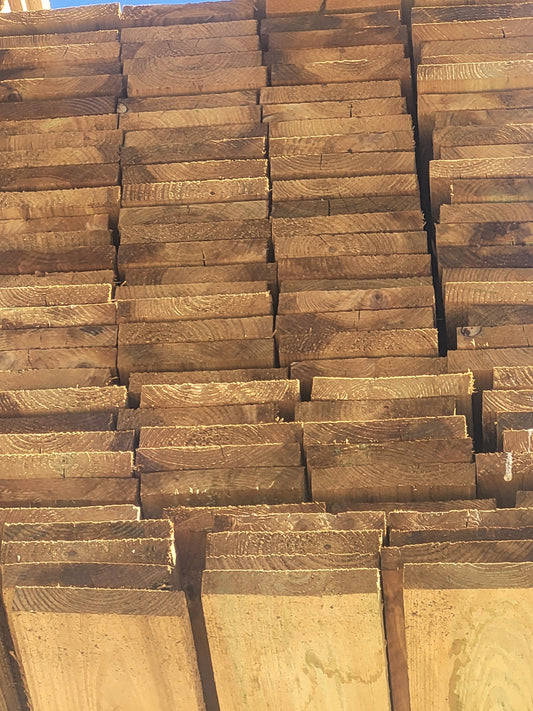125 X 22mm (5" x 1") Rough Sawn Treated Timber Green