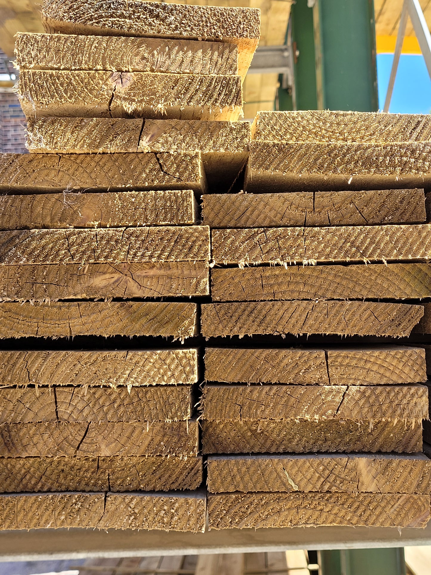 150 X 22mm (6" x 1") Rough Sawn Treated Timber Green