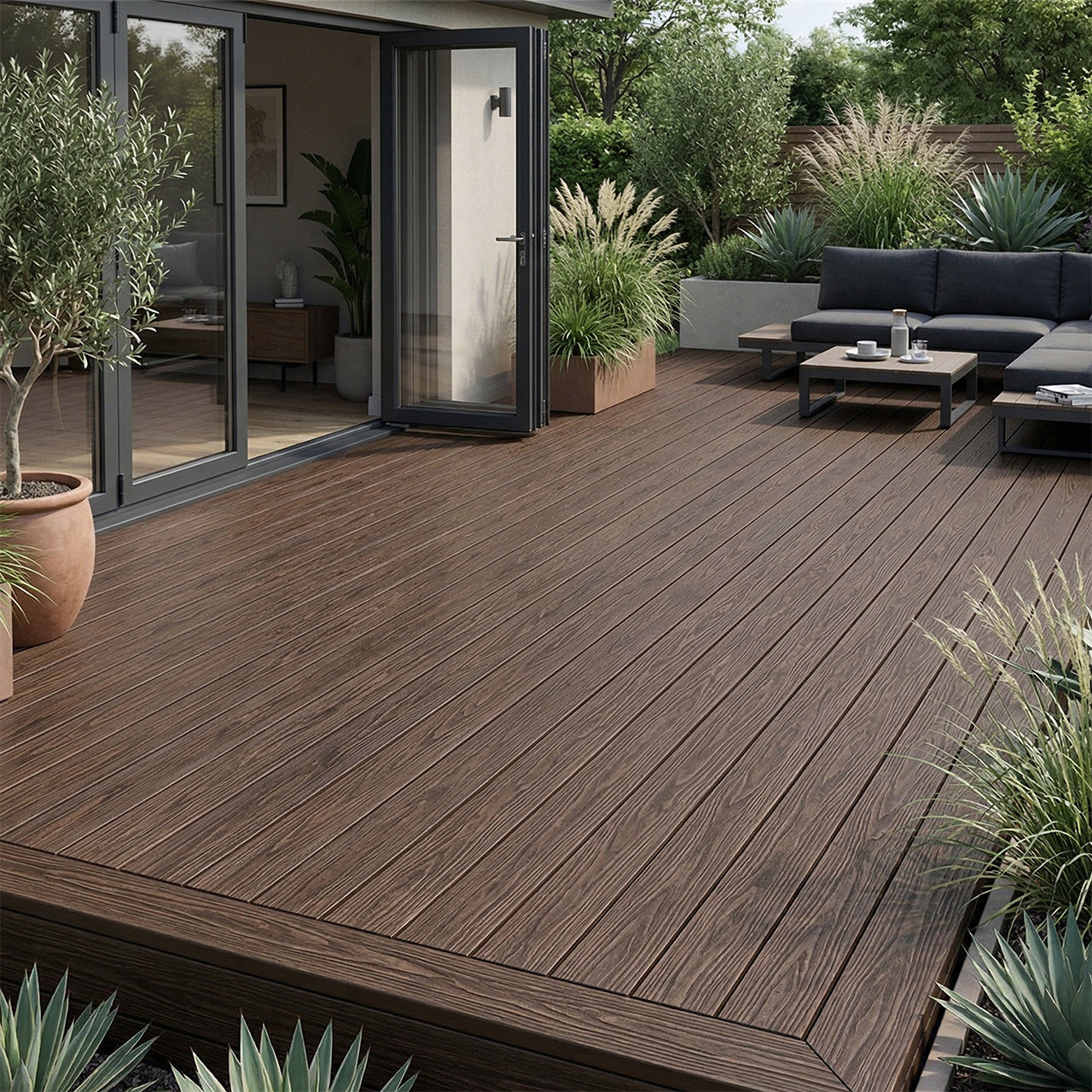 Composite Decking Board Dark Brown