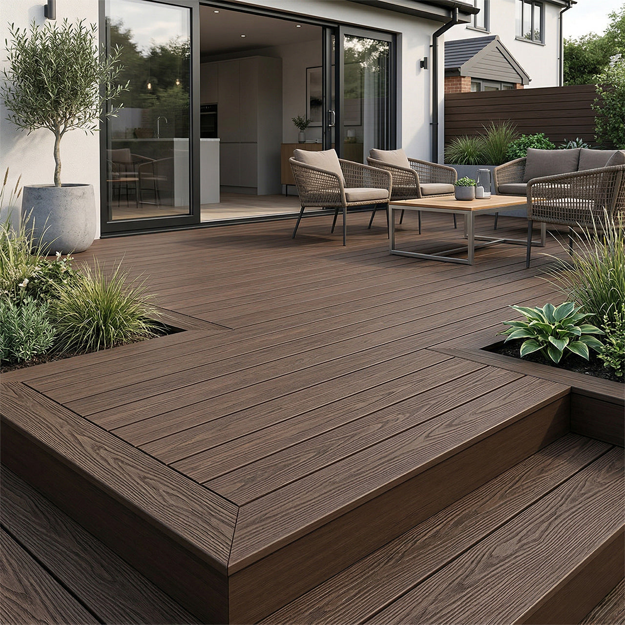 Composite Decking Board Dark Brown